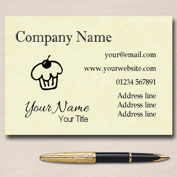 Yellow Cupcake Personalised Business Cards