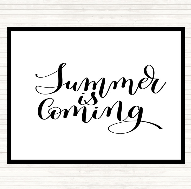 White Black Summer Is Coming Quote Mouse Mat Pad