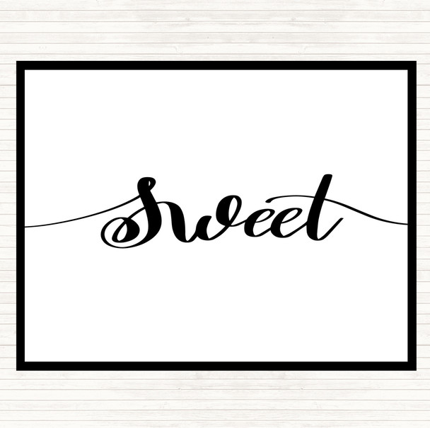 White Black Sweet Quote Mouse Mat Pad