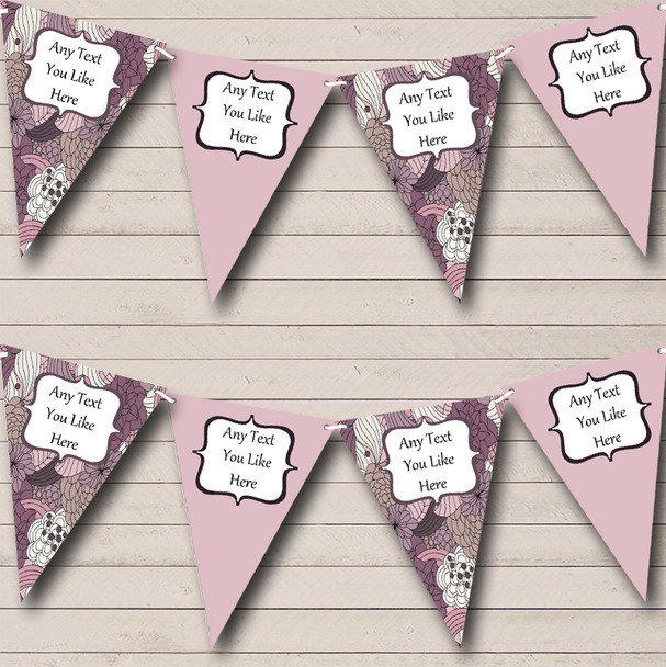 Vintage Pink Shabby Chic Personalised Wedding Anniversary Party Bunting