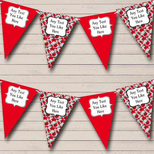 Shabby Chic Poppy Personalised Wedding Anniversary Party Bunting