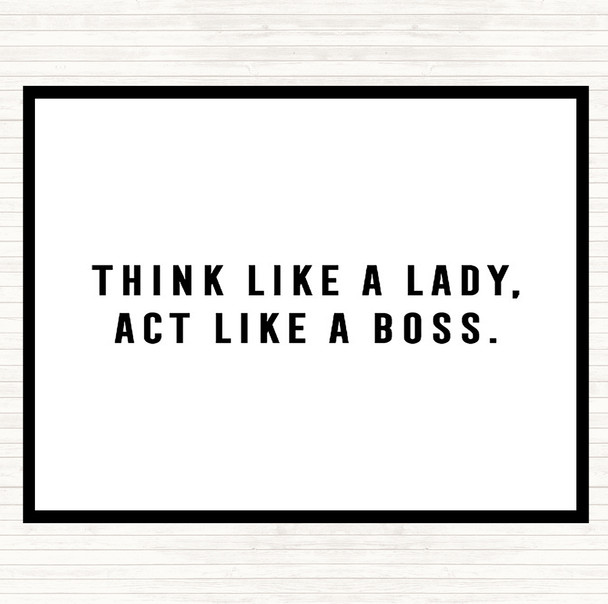 White Black Act Like A Boss Quote Mouse Mat Pad