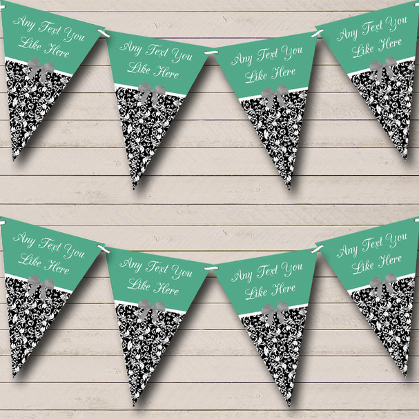 Sage Damask Shabby Chic Vintage Personalised Wedding Anniversary Party Bunting