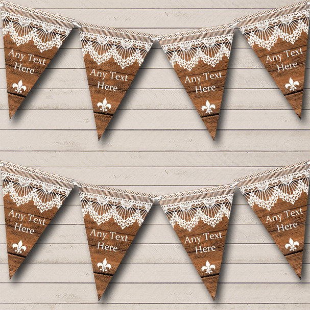 Rustic Wood & Lace Personalised Anniversary Party Bunting