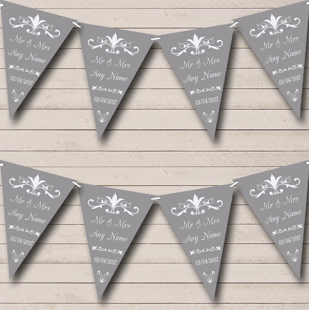 Regal Or Grey Personalised Wedding Anniversary Party Bunting