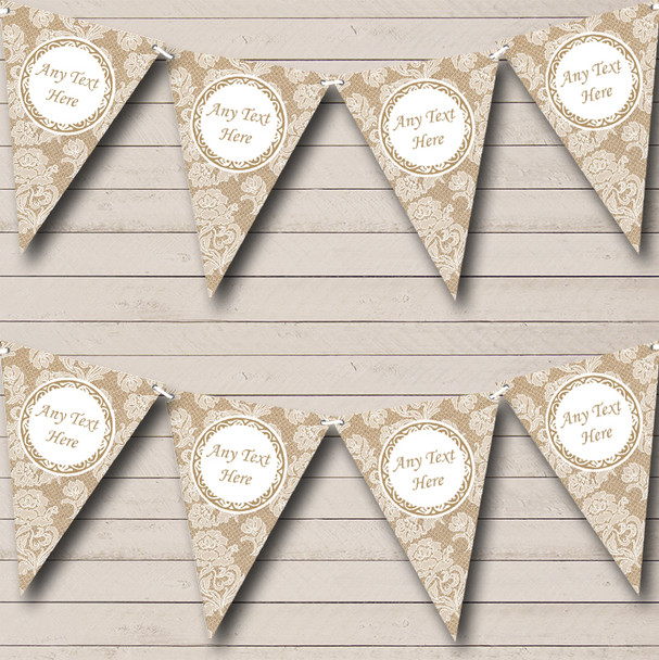 Lace & Burlap Personalised Anniversary Party Bunting