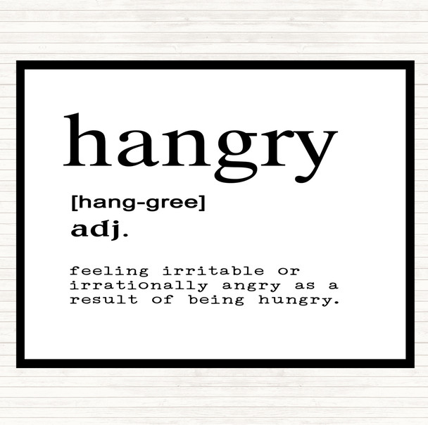 White Black Word Definition Hangry Quote Mouse Mat Pad