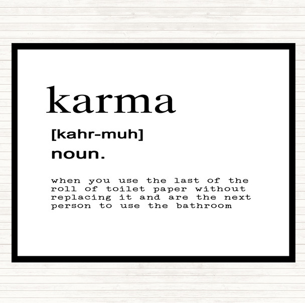White Black Word Definition Karma Quote Mouse Mat Pad
