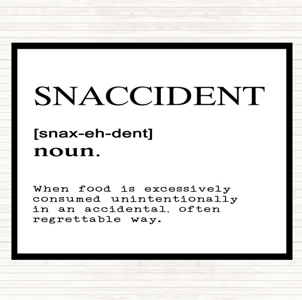 White Black Word Definition Snaccident Quote Dinner Table Placemat