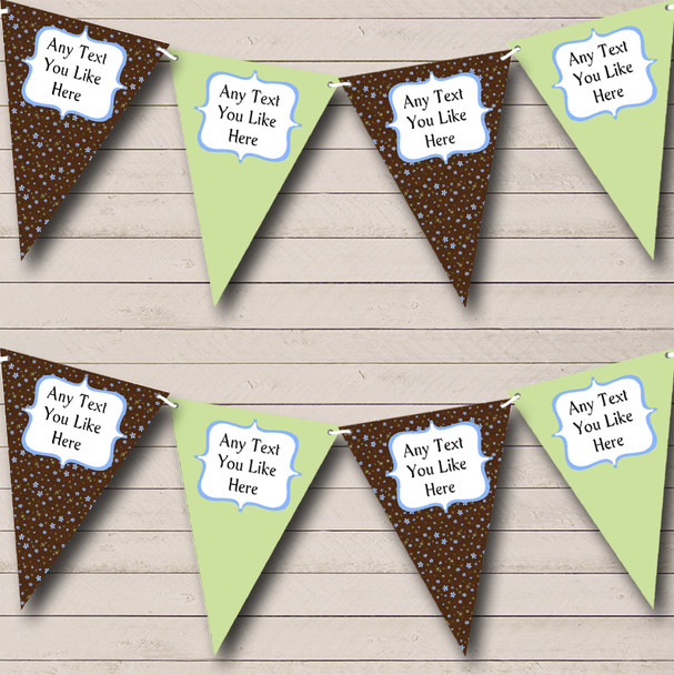 Brown Green Shabby Chic Personalised Wedding Anniversary Party Bunting