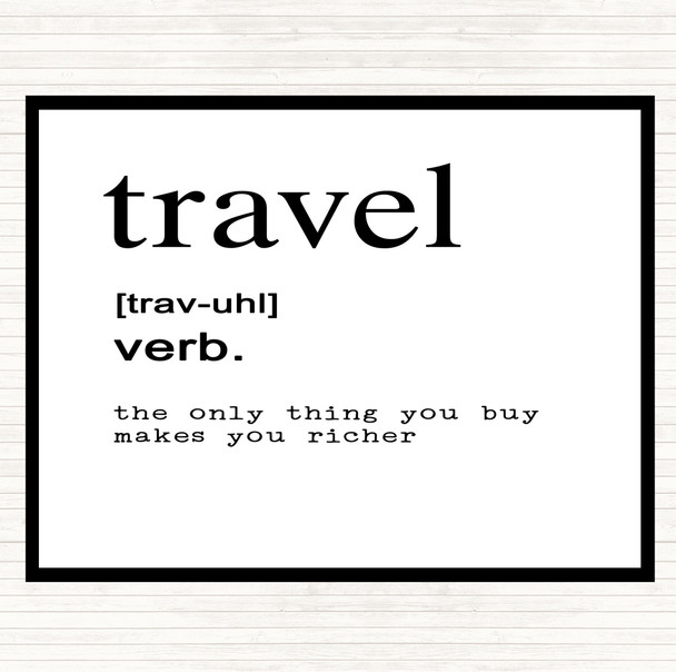 White Black Word Definition Travel Quote Mouse Mat Pad