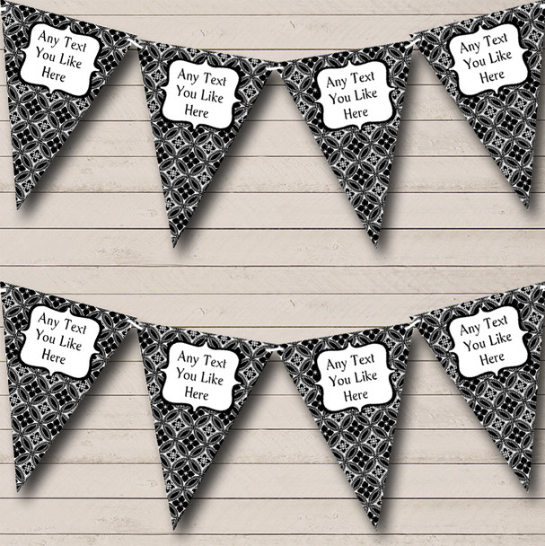 Black And White Personalised Wedding Anniversary Party Bunting