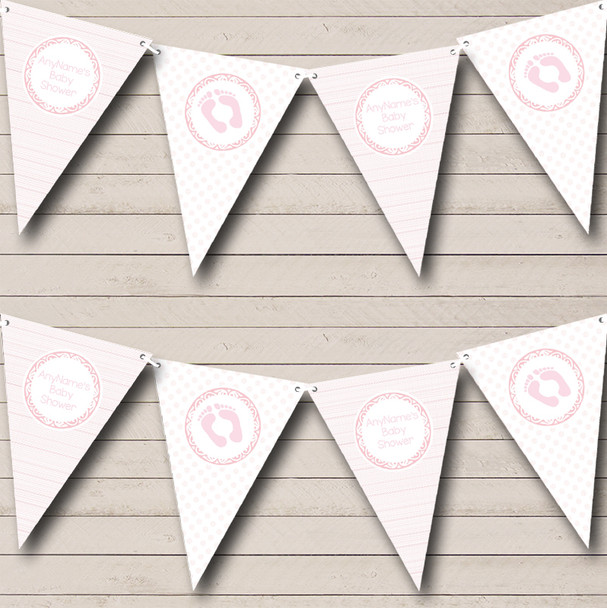 Pink Cotton Look Personalised Baby Shower Bunting