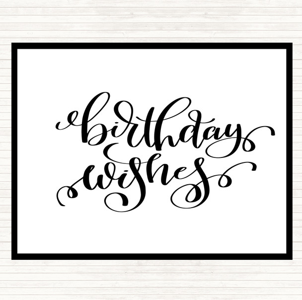 White Black Birthday Wishes Quote Mouse Mat Pad