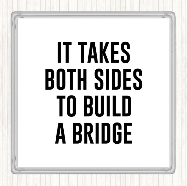 White Black Both Sides Quote Drinks Mat Coaster