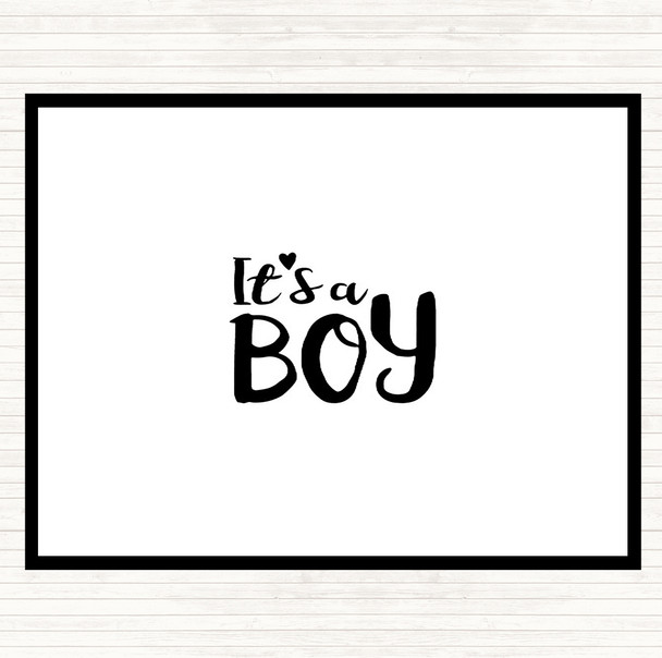 White Black Boy Quote Dinner Table Placemat