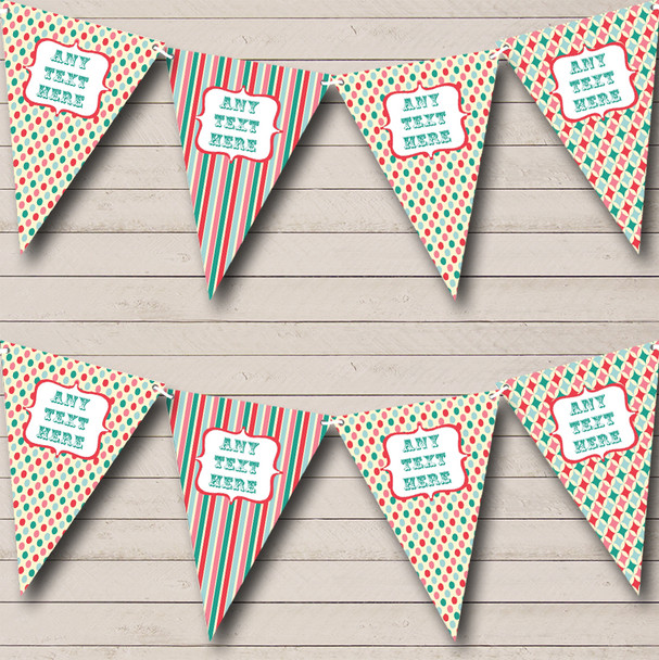 Vintage Bubblegum Style Circus Personalised Birthday Party Bunting