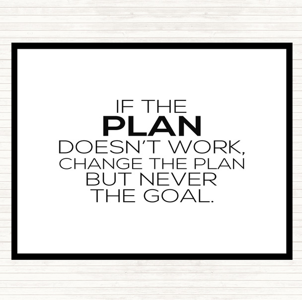 White Black Change The Plan Quote Mouse Mat Pad
