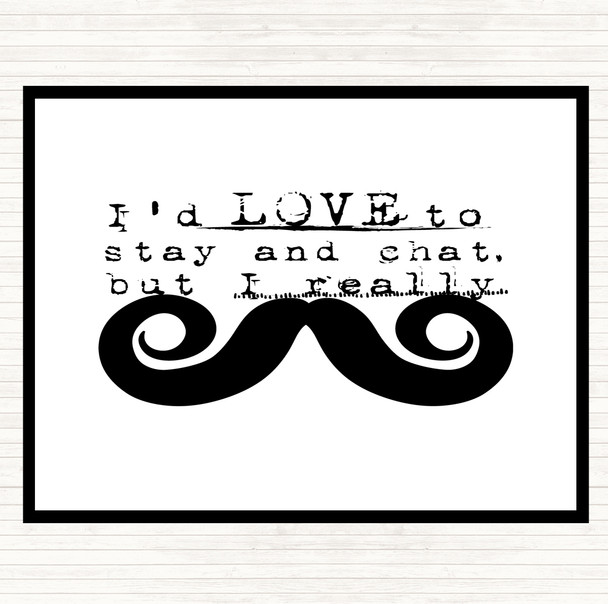 White Black Chat Mustache Quote Mouse Mat Pad