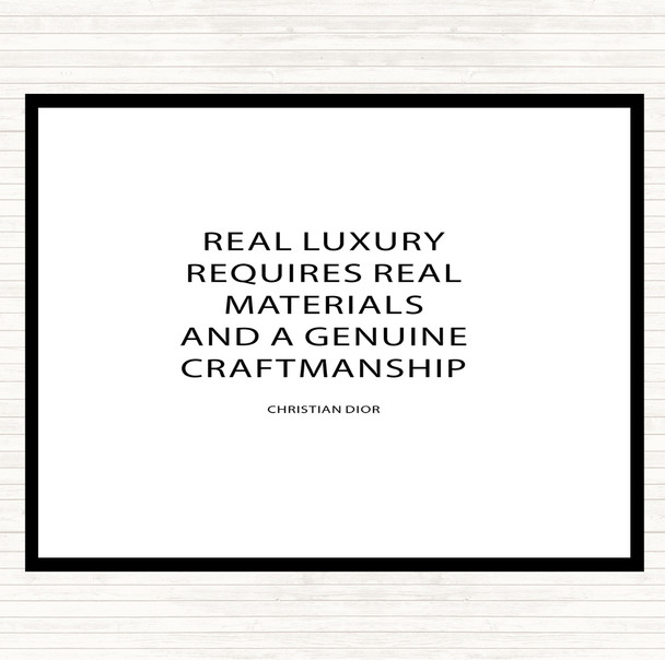 White Black Christian Dior Real Luxury Quote Mouse Mat Pad