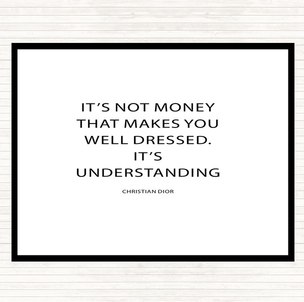 White Black Christian Dior Well Dressed Quote Mouse Mat Pad