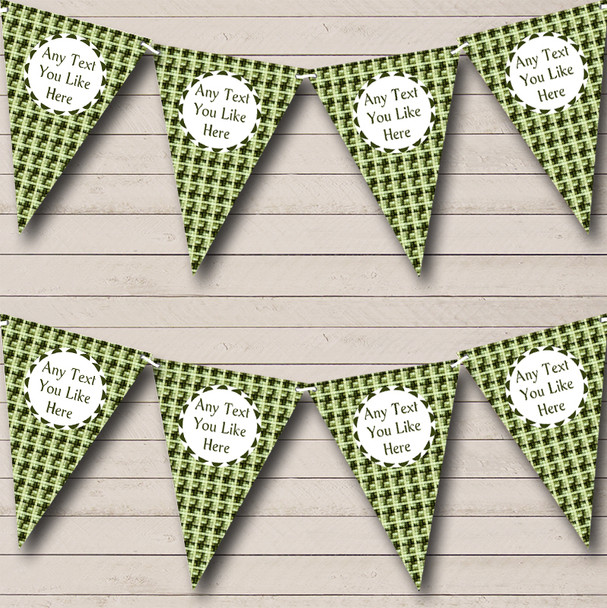 Shades Of Green Squares Personalised Birthday Party Bunting