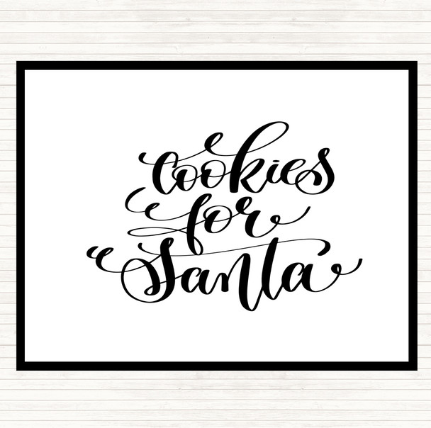 White Black Christmas Cookies For Santa Quote Mouse Mat Pad