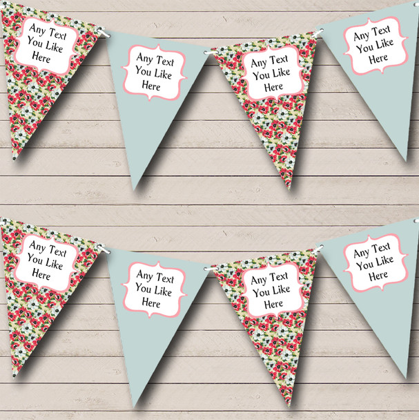 Shabby Chic Vintage Sage Personalised Birthday Party Bunting