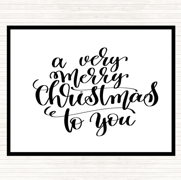 White Black Christmas Ha Very Merry Quote Dinner Table Placemat