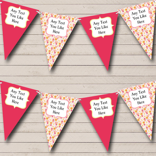 Shabby Chic Pink Yellow Personalised Birthday Party Bunting