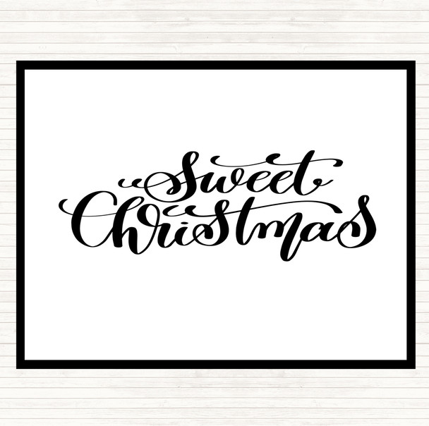 White Black Christmas Sweet Xmas Quote Mouse Mat Pad