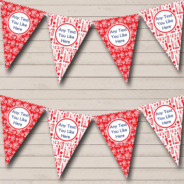 Red And White London Personalised Birthday Party Bunting