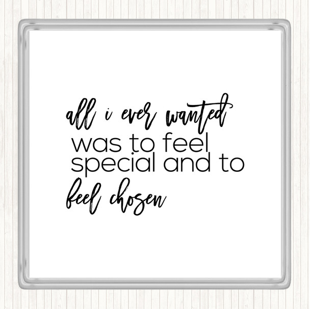 White Black All I Wanted Quote Drinks Mat Coaster