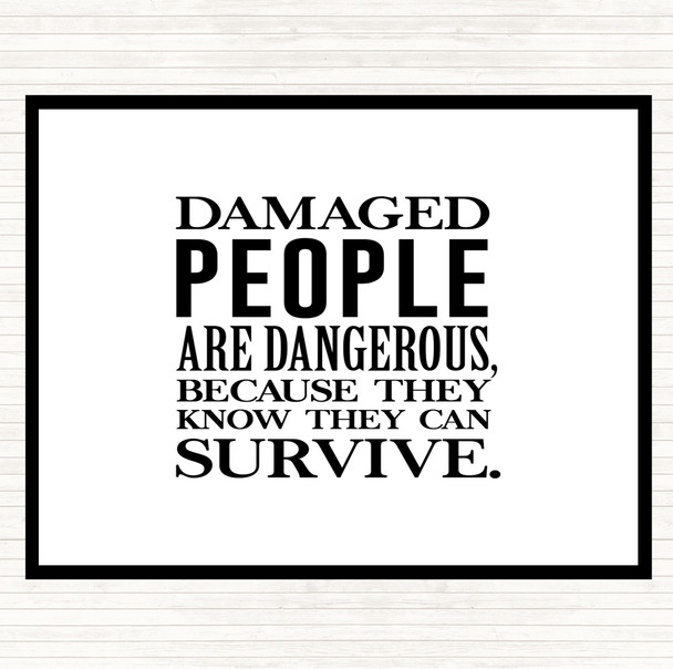 White Black Damaged People Quote Mouse Mat Pad