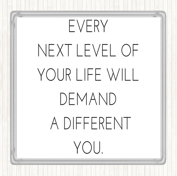 White Black Demand A Different You Quote Drinks Mat Coaster