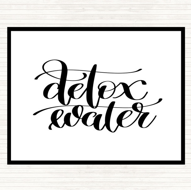 White Black Detox Water Quote Mouse Mat Pad