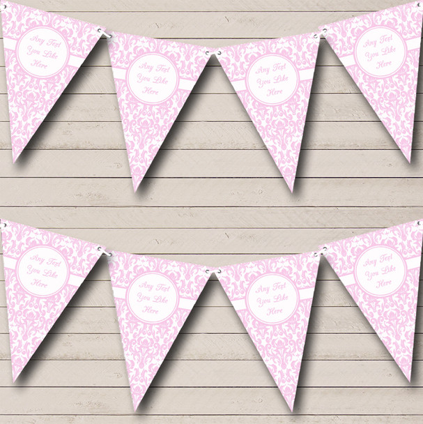 Light Pink Vintage Damask Personalised Birthday Party Bunting