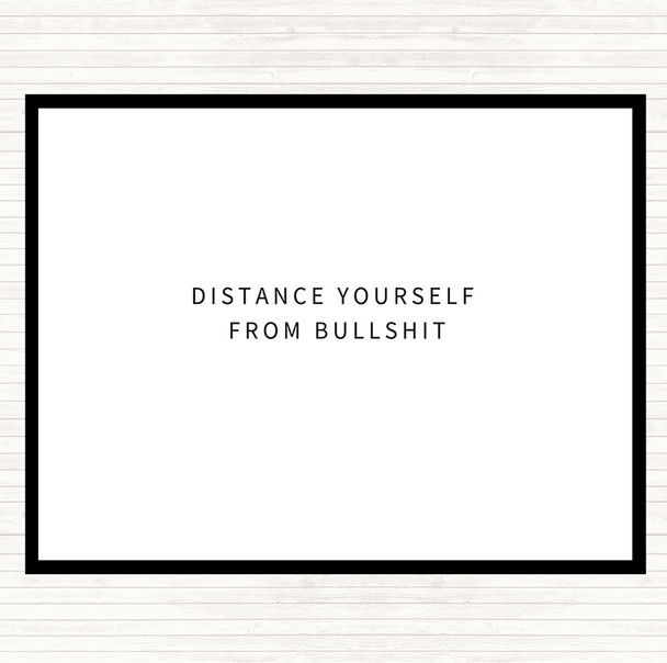 White Black Distance Yourself Quote Mouse Mat Pad