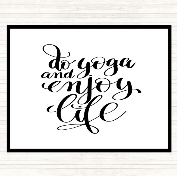 White Black Do Yoga Quote Mouse Mat Pad