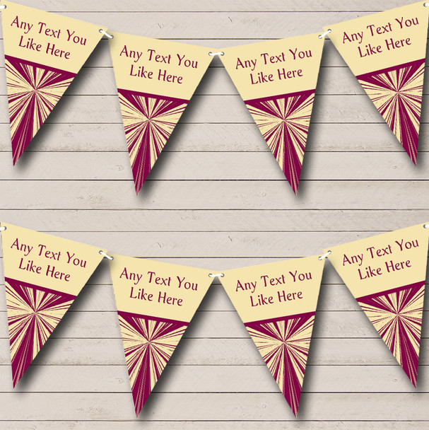 Funky Retro Cream And Purple Personalised Birthday Party Bunting