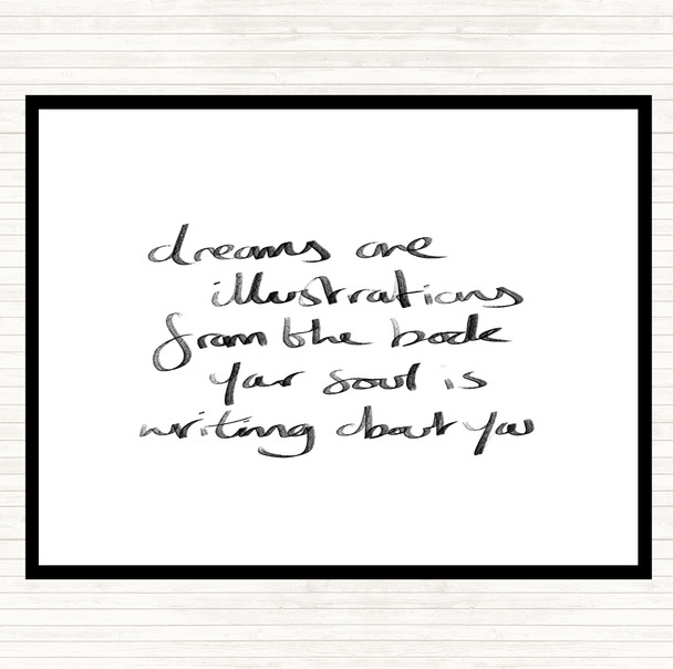 White Black Dreams Are Illustrations Quote Mouse Mat Pad