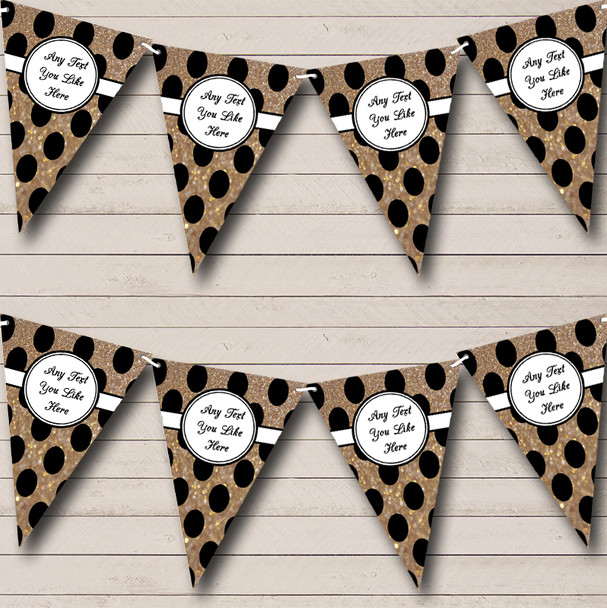 Copper Glitter Gold Large Spots Personalised Birthday Party Bunting