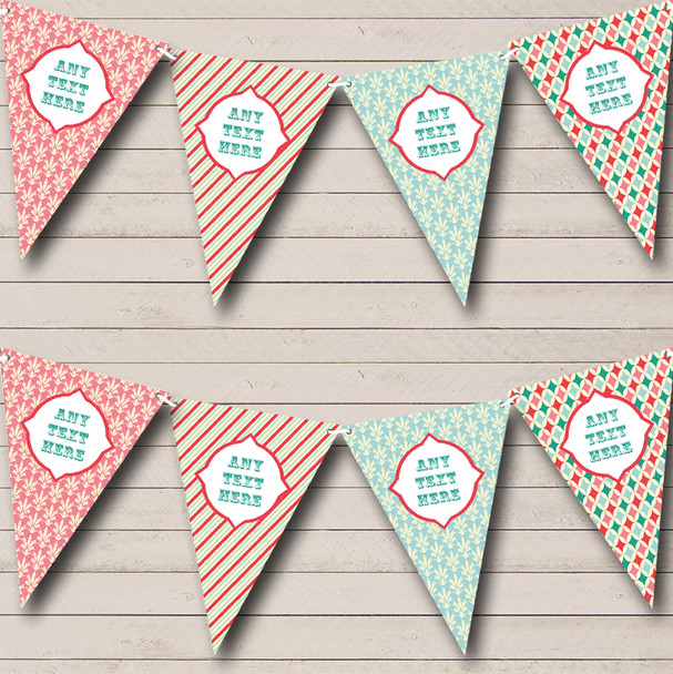 Chintz Shabby Chic Roses Pink Stripes Pretty Personalised Birthday Party Bunting