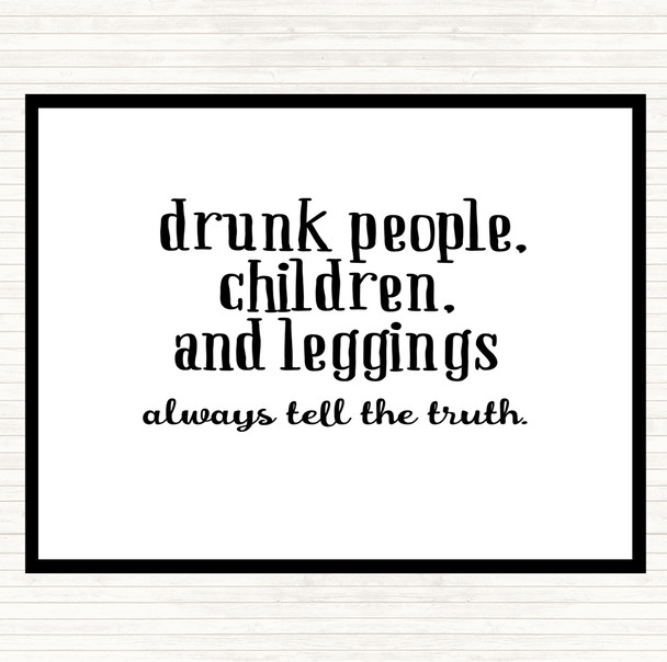 White Black Drunk People Children And Leggings Quote Mouse Mat Pad