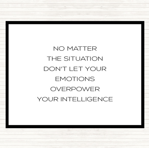 White Black Emotions Overpower Quote Mouse Mat Pad