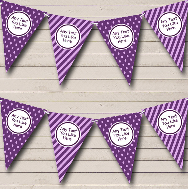 Cadbury Purple Spots And Stripes Personalised Birthday Party Bunting