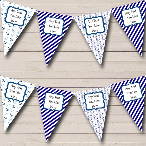Blue & White Nautical Boat Personalised Birthday Party Bunting