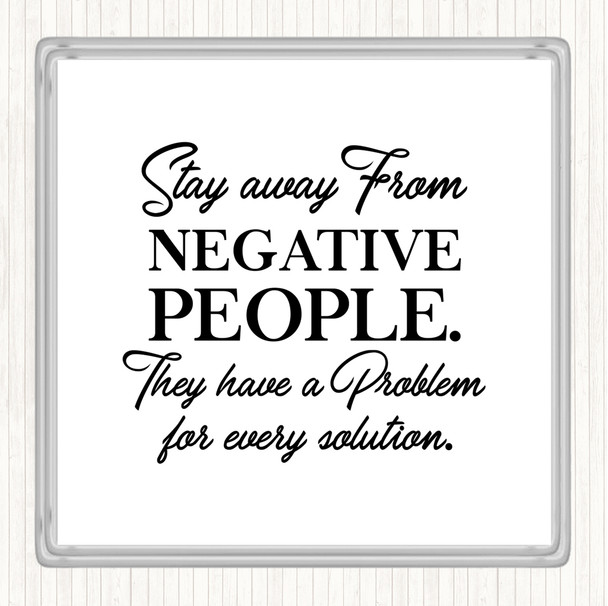 White Black Every Solution Quote Drinks Mat Coaster