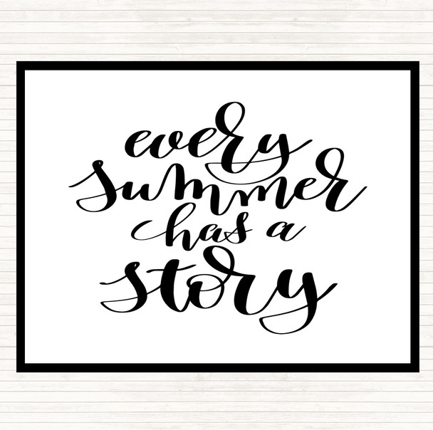 White Black Every Summer Has A Story Quote Mouse Mat Pad
