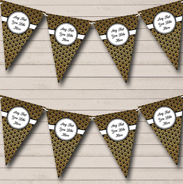 Black And Gold Personalised Birthday Party Bunting